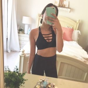 zyia black grid bra